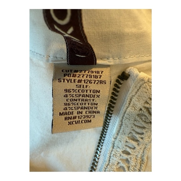 XCVI Wearables Neutral Beige Crochet Trim Sleeve Details Stretch Side Jacket S - Picture 11 of 16